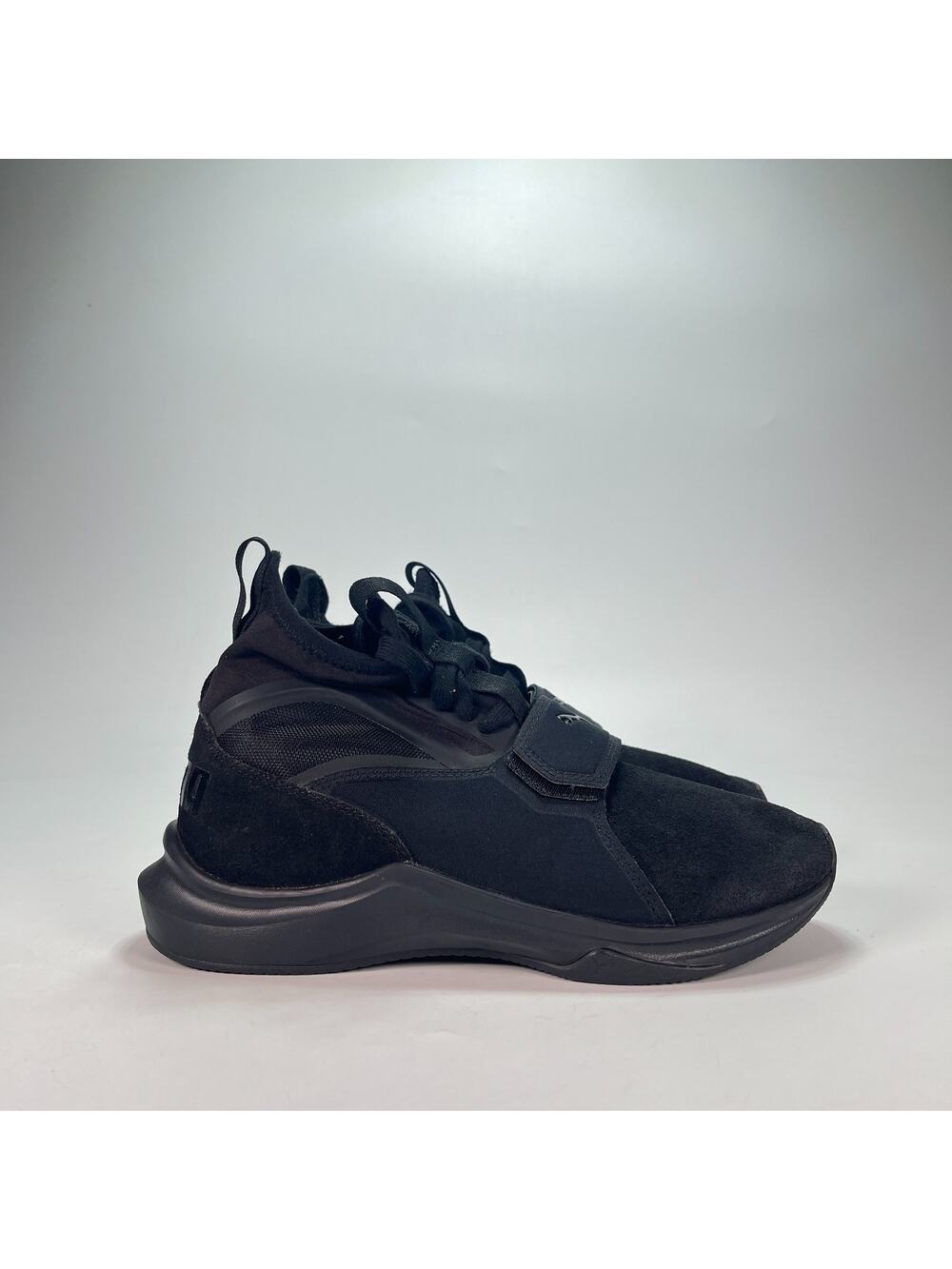 Puma Phenom Black Athletic High Top Midfoot Straps Training Shoes Women's Sz 6.5